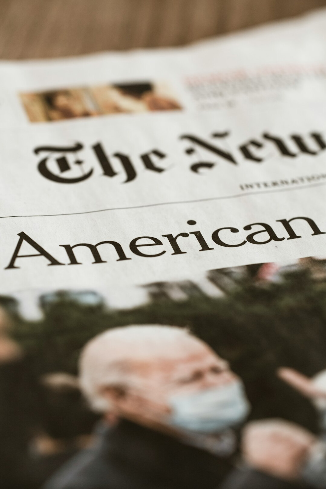 newspaper front page close up